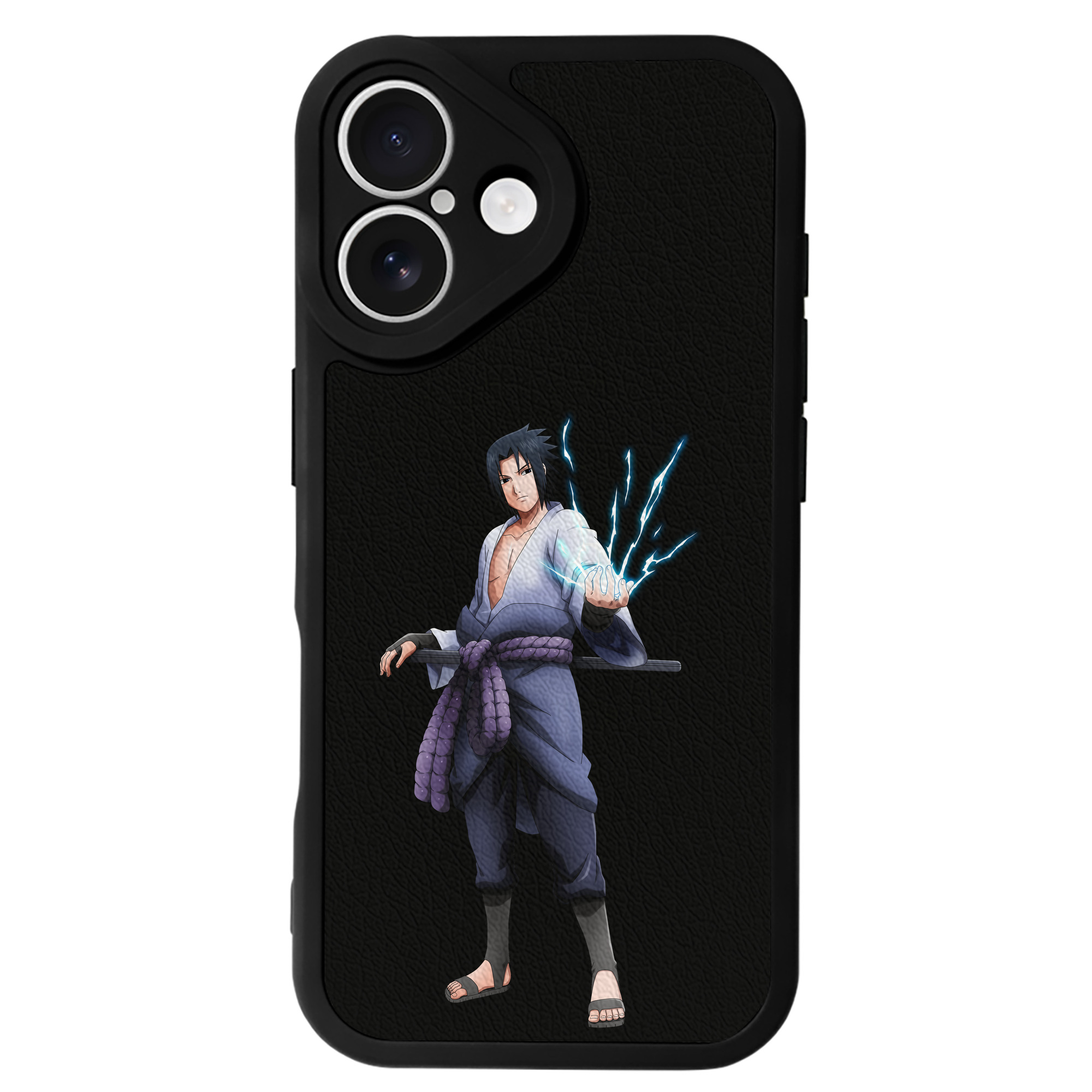 （画像用） NARUTO -ナルト- うちは サスケ Uchiha Sasuke 【iPhone 16シリーズ対応】シリコンスマホケース（レザー調） 材質：シリコン